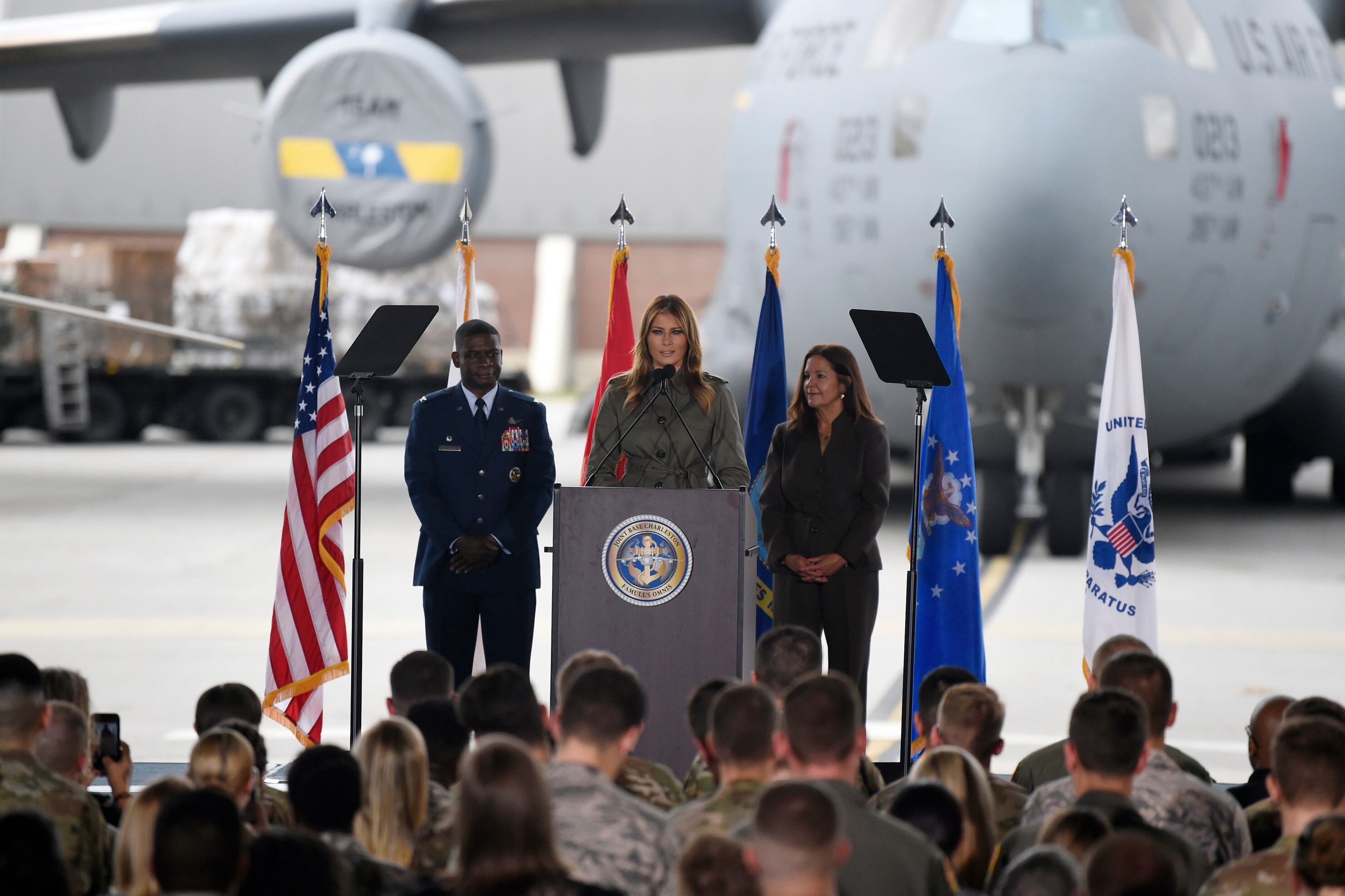 First lady Melania Trump and Karen Pence