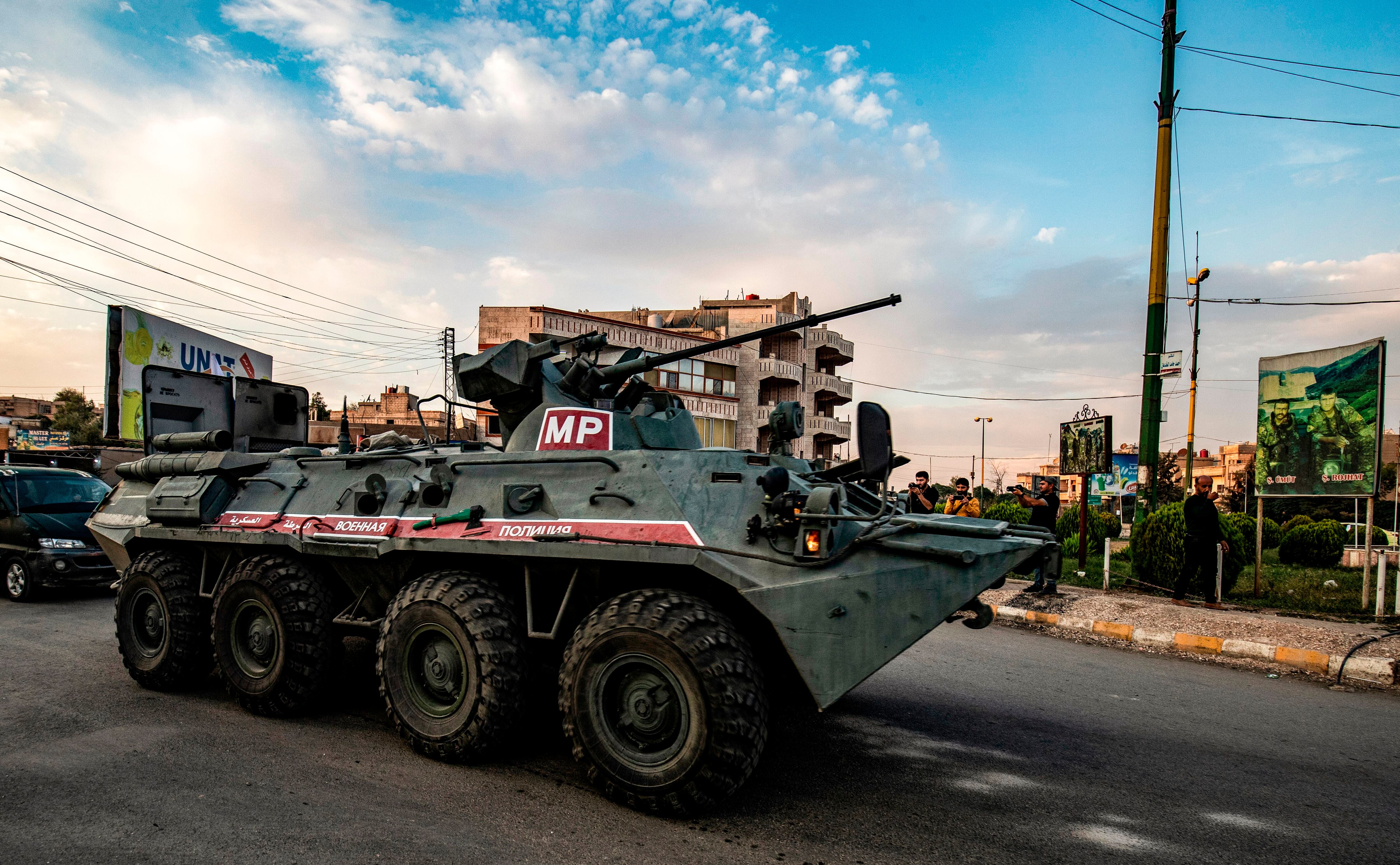 Russian military police vehicles