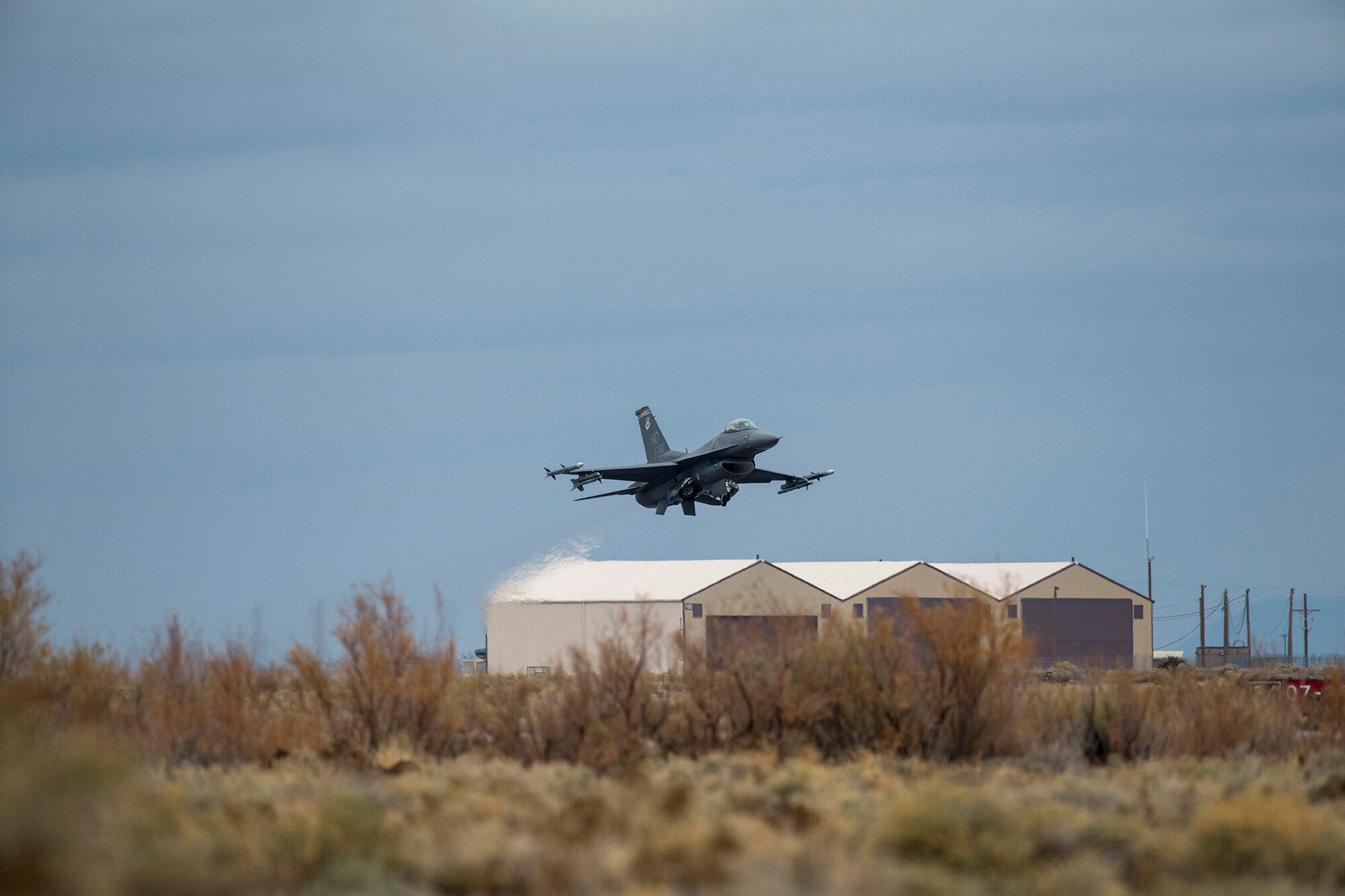 An F-16 Viper assigned to the 311th Fighter Squadron takes off from Holloman Air Force Base, N.M., Dec. 10, 2020.