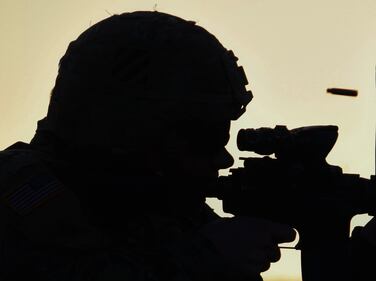 A citizen-soldier of the Georgia Army National Guard’s Calhoun-based 1st Squadron, 108th Cavalry Regiment conducts individual weapons qualification at Fort Stewart, Ga., Nov. 13, 2020.