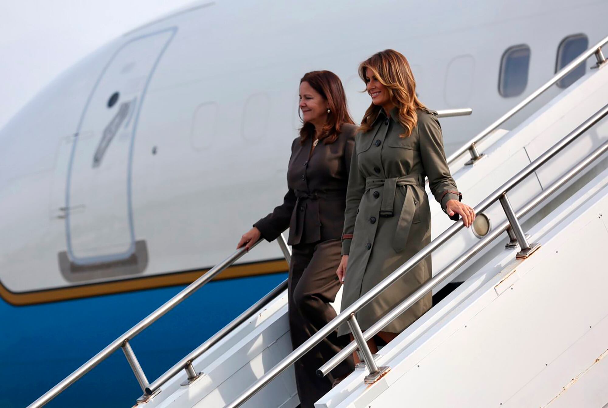 First lady Melania Trump and Karen Pence