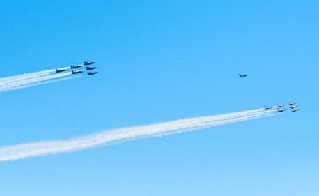 Blue Angels, Thunderbirds, New York City flyover, tribute to first responders