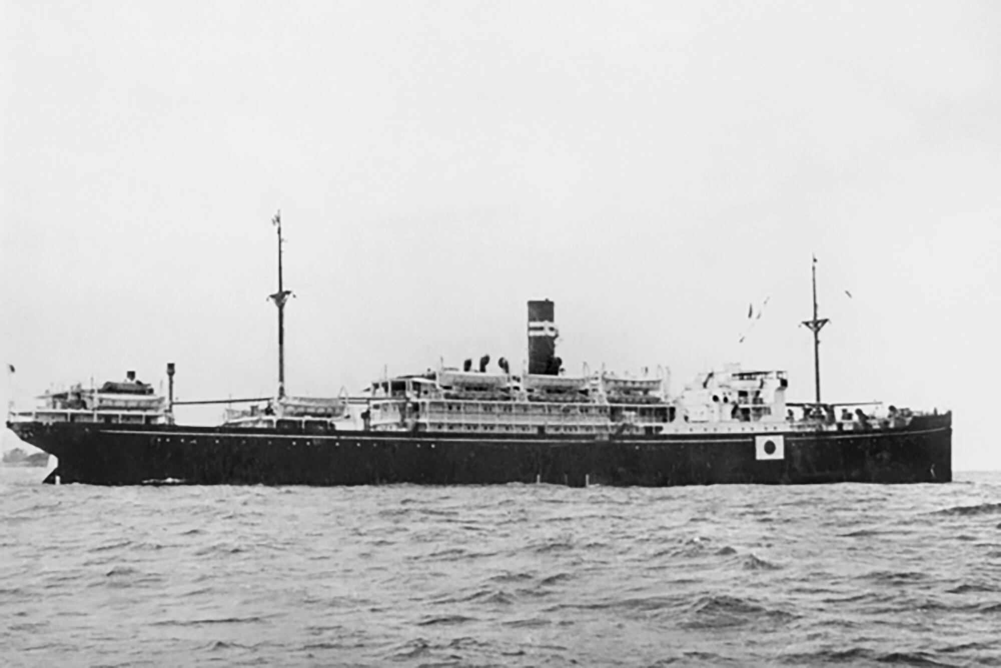 This photo provided by the Australian War Memorial shows the Montevideo Maru.