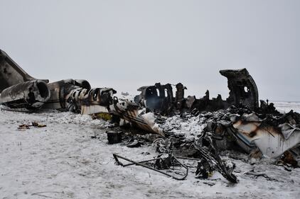 Wreckage of a U.S. military aircraft