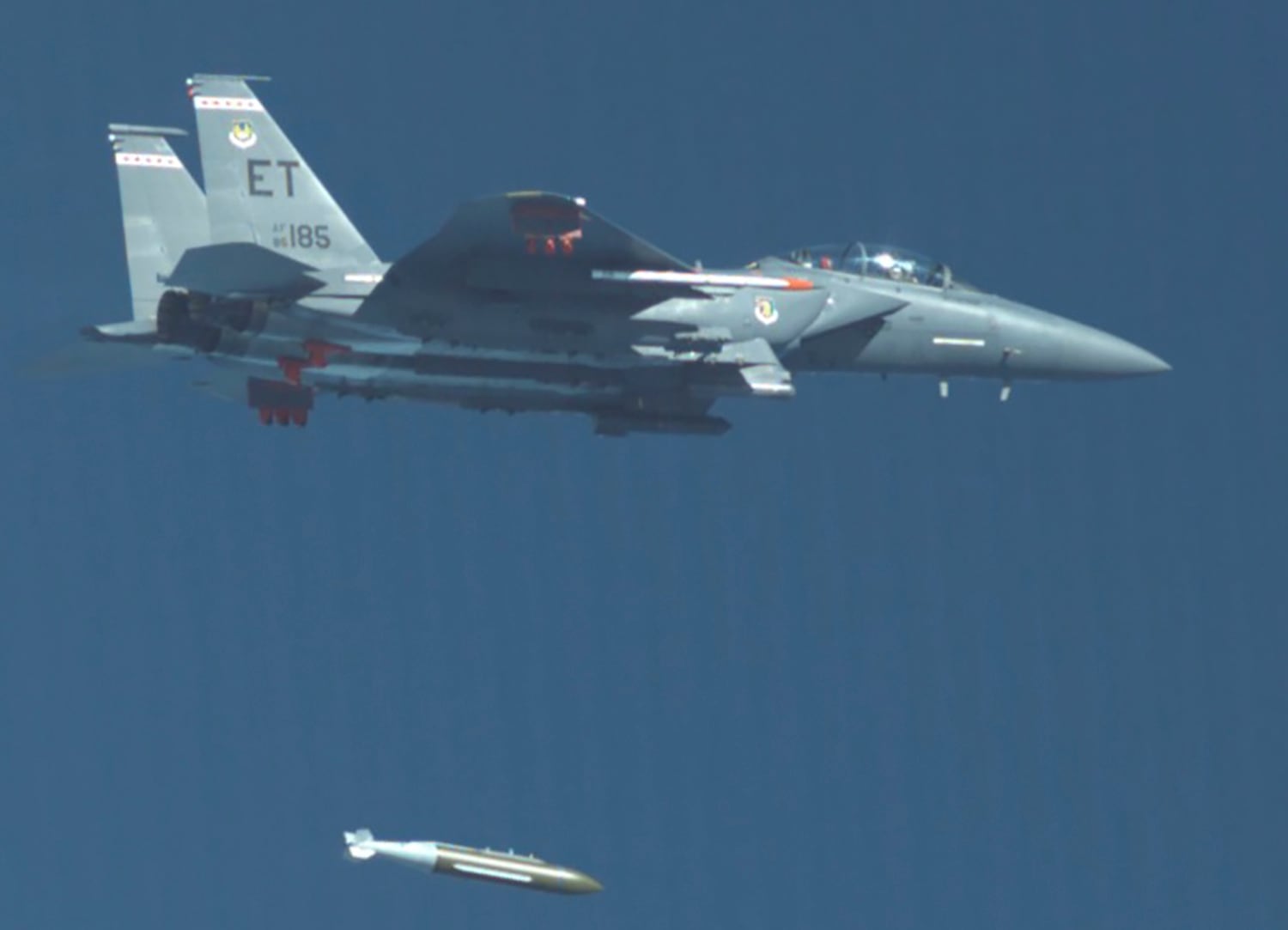 The 96th Test Wing recently concluded a GBU-72 test series that featured the first ever load, flight and release of the 5,000-pound weapon. (Air Force)