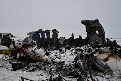 Wreckage of a U.S. military aircraft