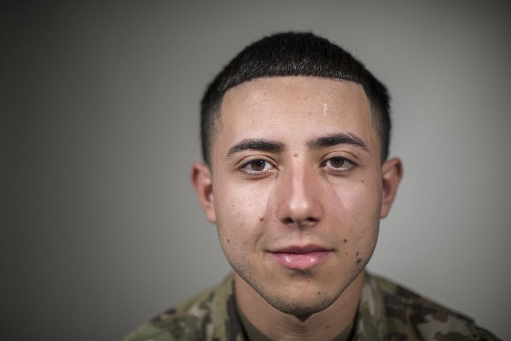 Airman 1st Class Juan Parra Peralta, 60th Aerial Port Squadron cargo processing specialist, poses for a portrait Nov. 25, 2020, at Travis Air Force Base, California. He was arrested in connection with the death of 19-year-old Leilani Beauchamp and is accused of accessory to murder. (Nicholas Pilch/Air Force)